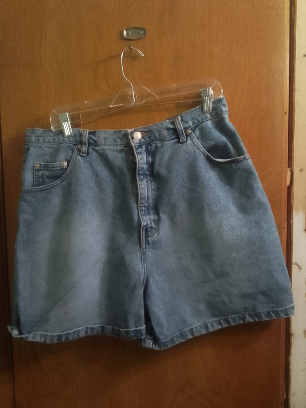 High-Rise Light Blue Denim Women's Shorts Carolina Plus Blues 1990's